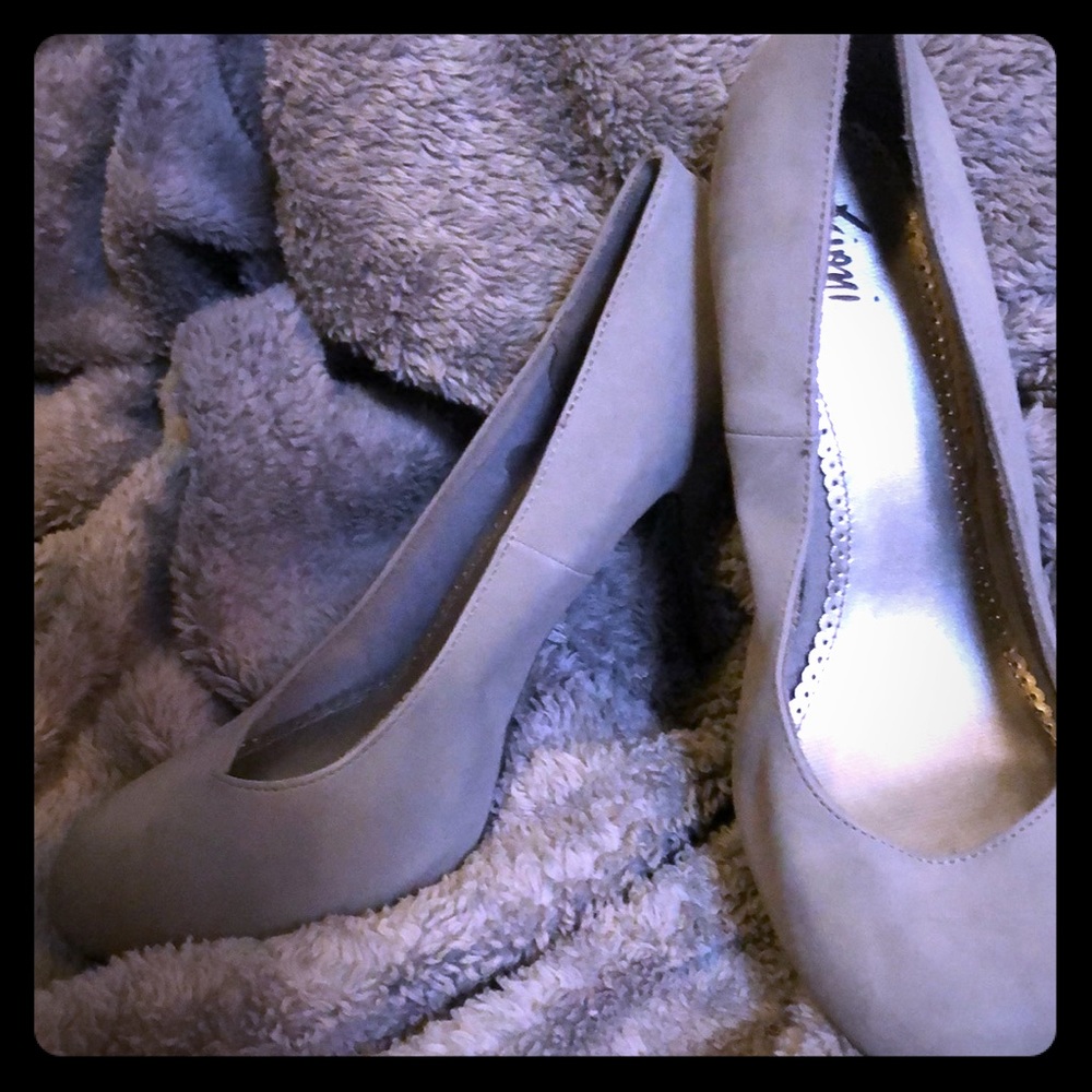 Gray Suede Fioni Heels